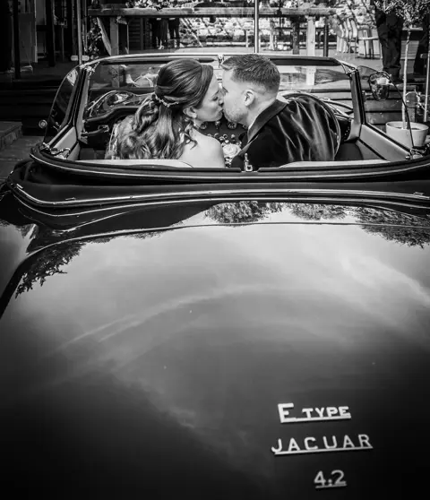 Jaguar E Type Classic Wedding Car Photograph
