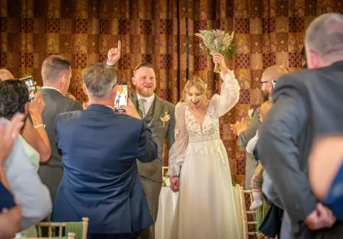 Just married at Hall Place